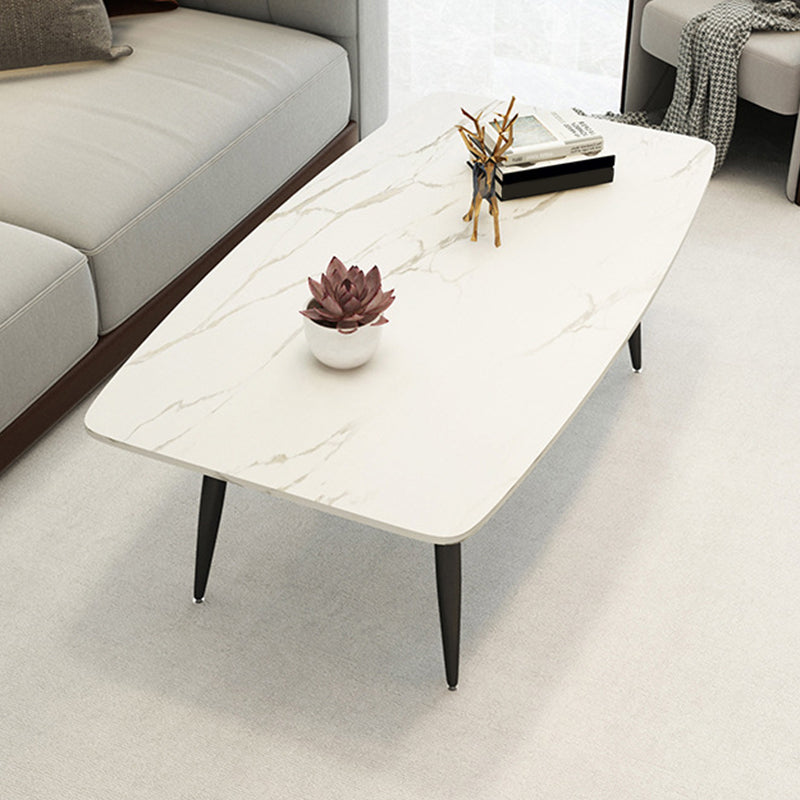 Rectangle Slate Coffee Table Glam 4 Legs Coffee Cocktail Table