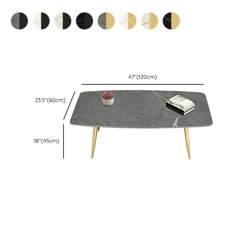 Rectangle Slate Coffee Table Glam 4 Legs Coffee Cocktail Table