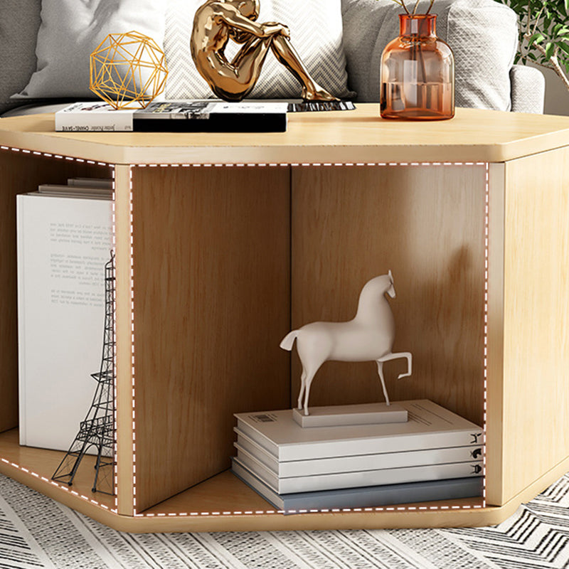 Modernism Simple Geometric Coffee Cocktail Table with Storage