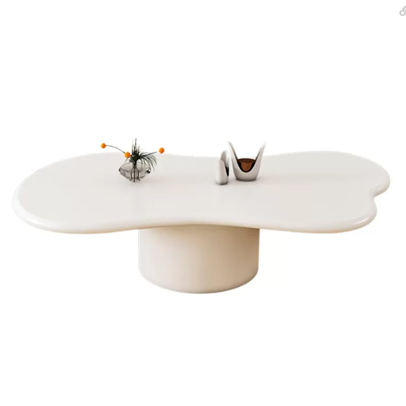 Pedestal 13.8" H Coffee Table Scandinavian Faux Wood Cocktail Table