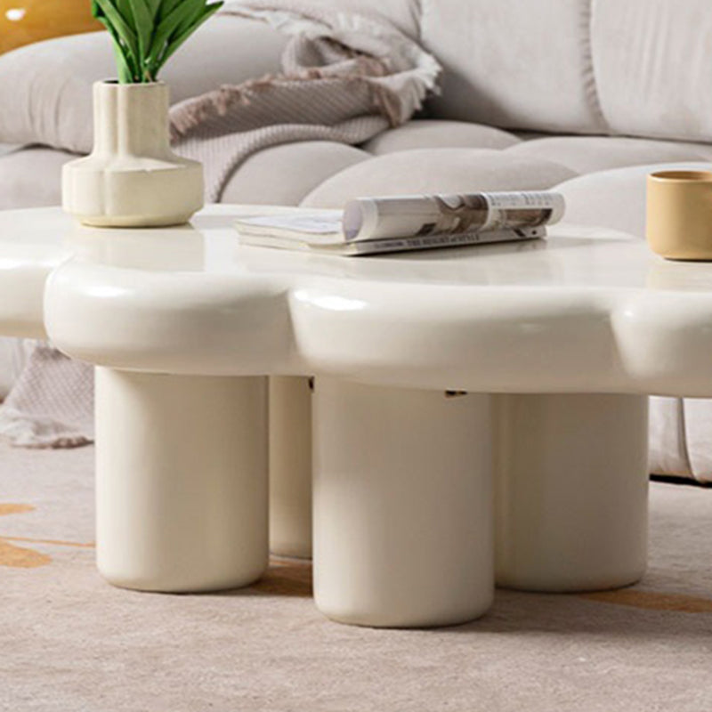 Scandinavian Cream Irregular 4 Legs Coffee Cocktail Table - 13.8" H