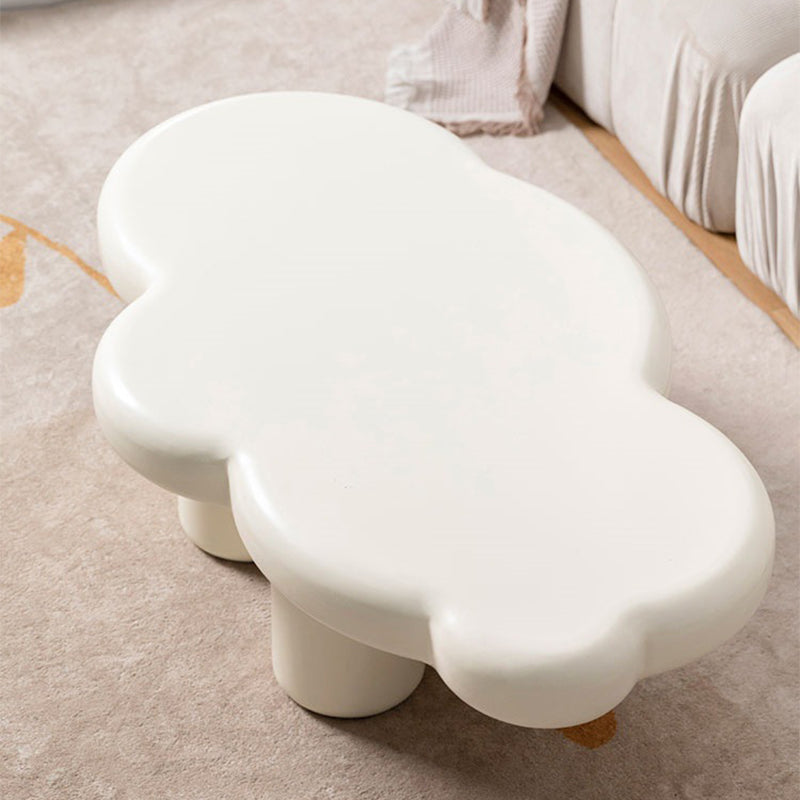 Scandinavian Cream Irregular 4 Legs Coffee Cocktail Table - 13.8" H