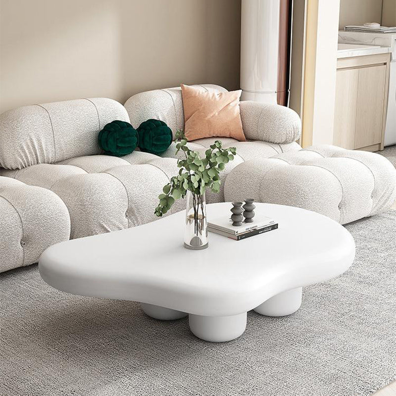 Nordic Cloud-Shaped Coffee Table Solid Wood 4 Legs Cocktail Table