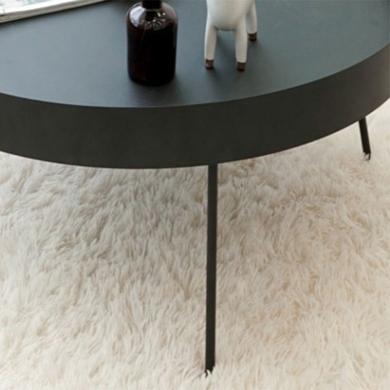 Mid-Century Modern Coffee Table with 4 Legs and Iron Round Top