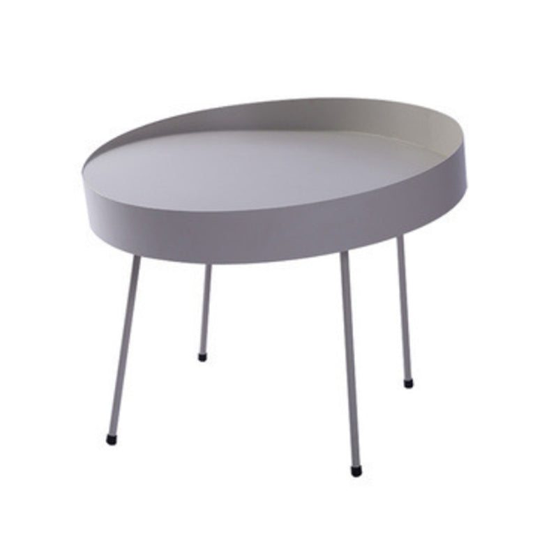 Mid-Century Modern Coffee Table with 4 Legs and Iron Round Top