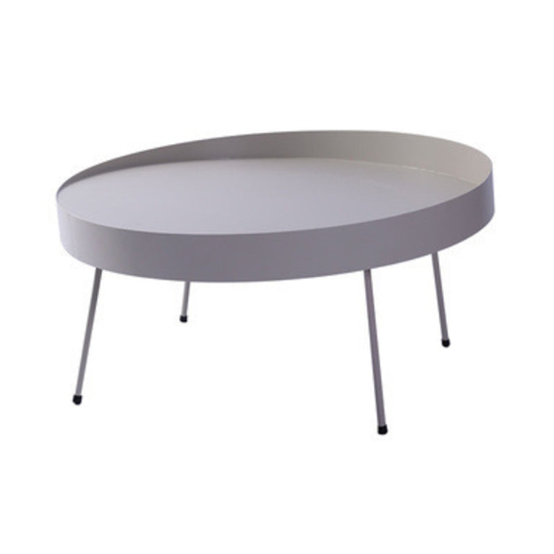 Mid-Century Modern Coffee Table with 4 Legs and Iron Round Top