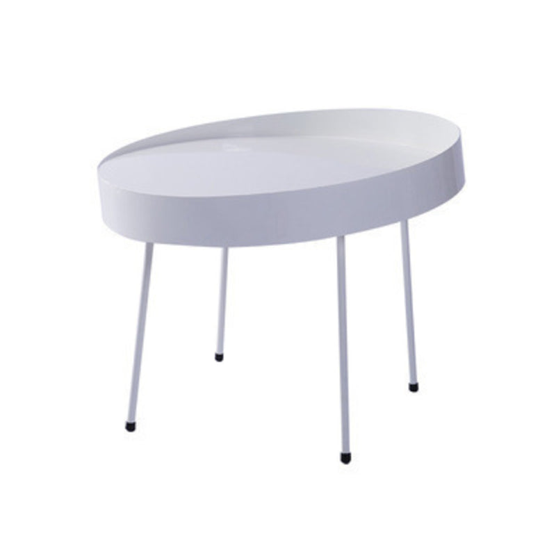 Mid-Century Modern Coffee Table with 4 Legs and Iron Round Top