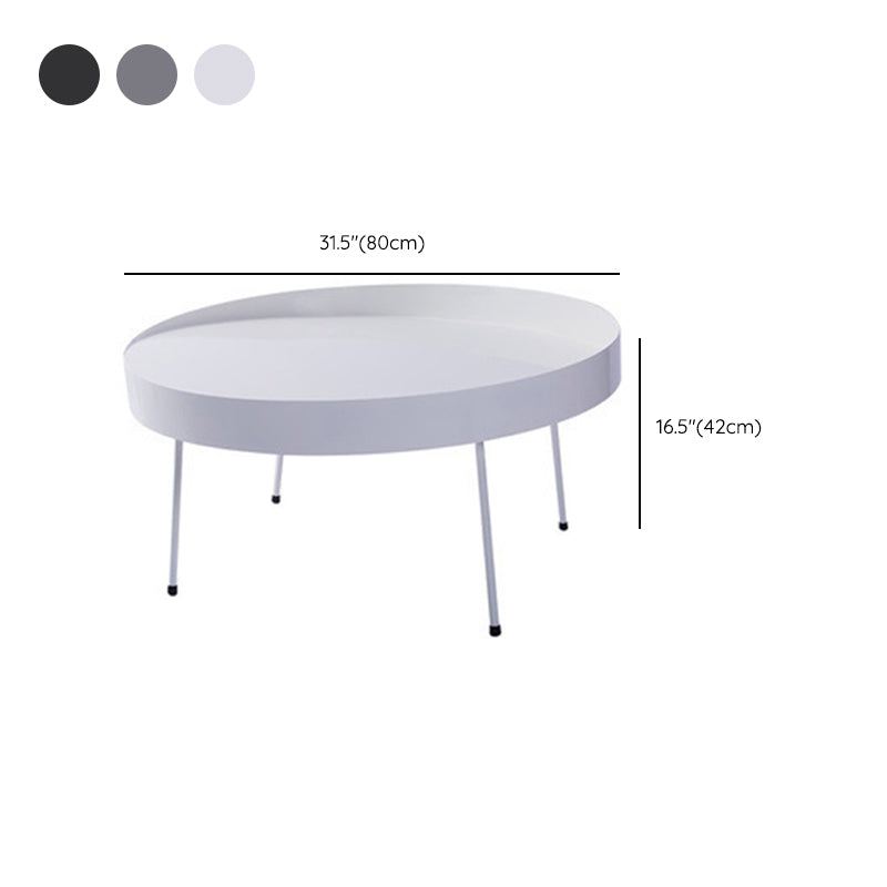 Mid-Century Modern Coffee Table with 4 Legs and Iron Round Top