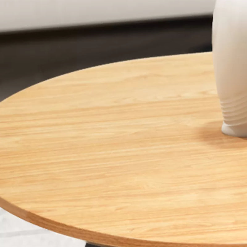 Nordic Solid Wood Elliptical Coffee Cocktail Table with 2 Legs