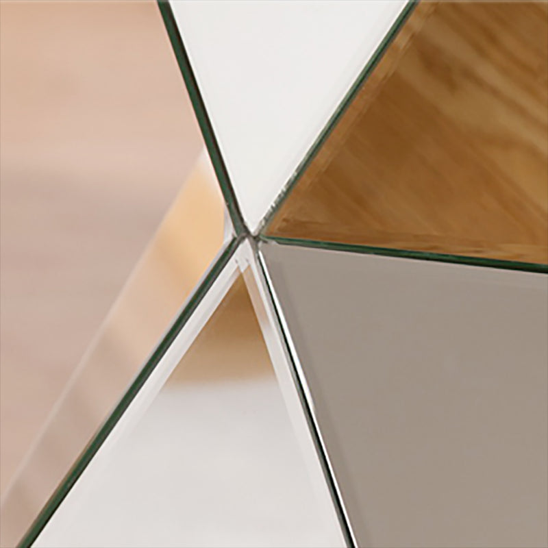 Contemporary Side Table Glass Pedestal Square Living Room End Table