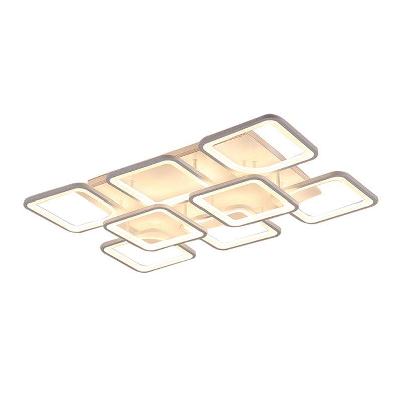 Modern Geometric Flush Ceiling Light Acrylic Flush Mount Lighting in White