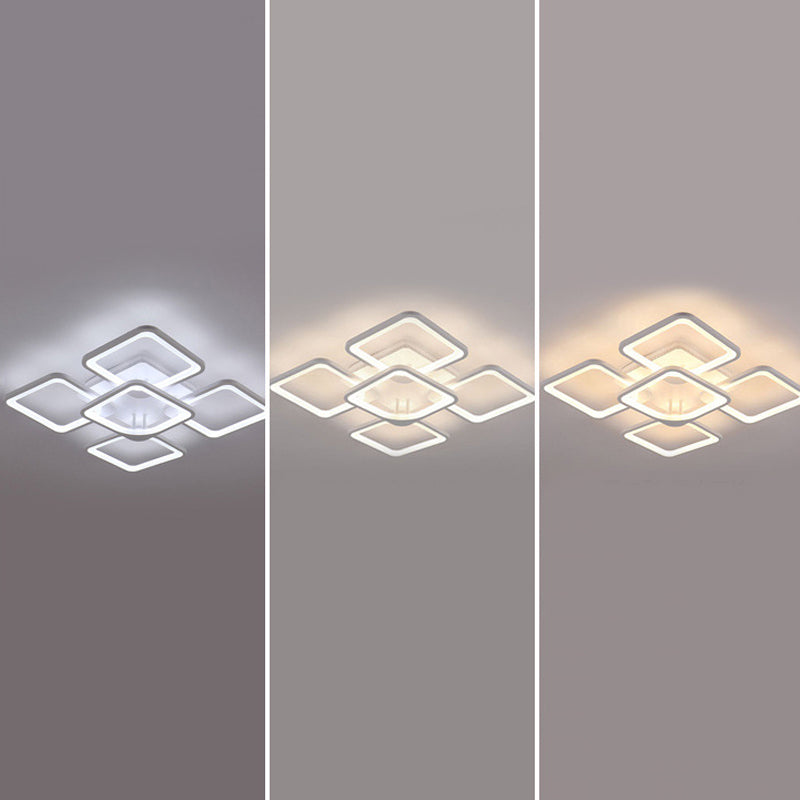 Modern Geometric Flush Ceiling Light Acrylic Flush Mount Lighting in White