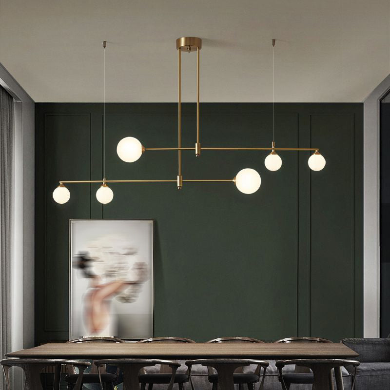 Glass Linear Hanging Lamp Kit Modern Hanging Island Lights for Dining Room