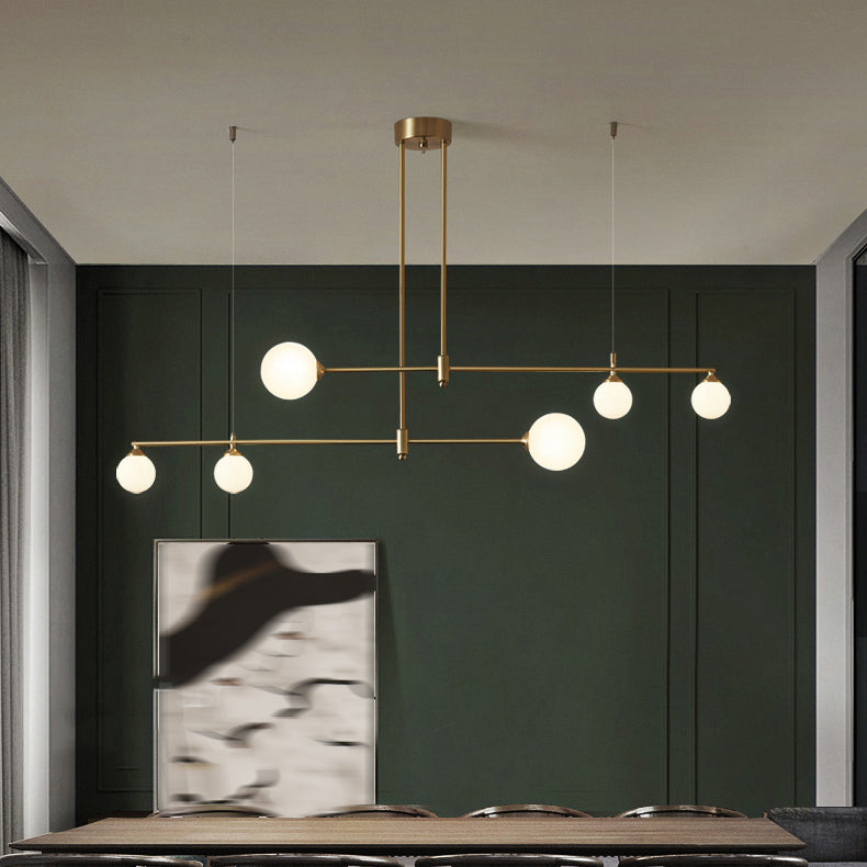 Glass Linear Hanging Lamp Kit Modern Hanging Island Lights for Dining Room