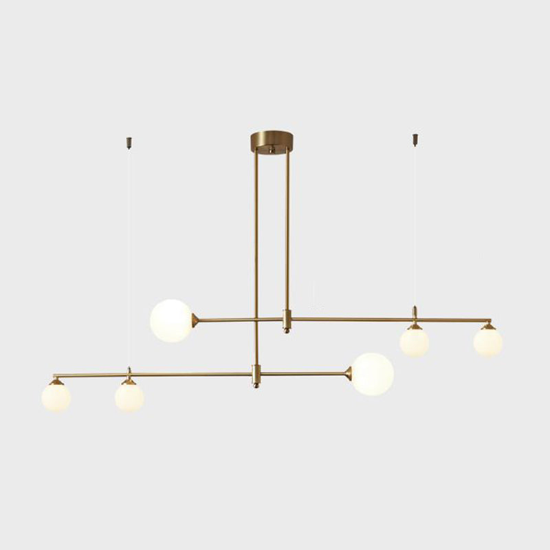 Glass Linear Hanging Lamp Kit Modern Hanging Island Lights for Dining Room