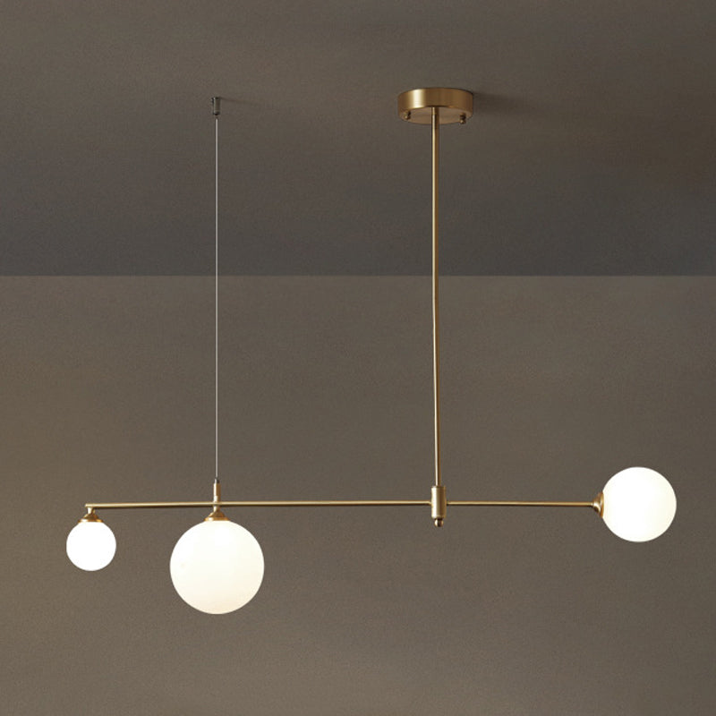 Glass Linear Hanging Lamp Kit Modern Hanging Island Lights for Dining Room