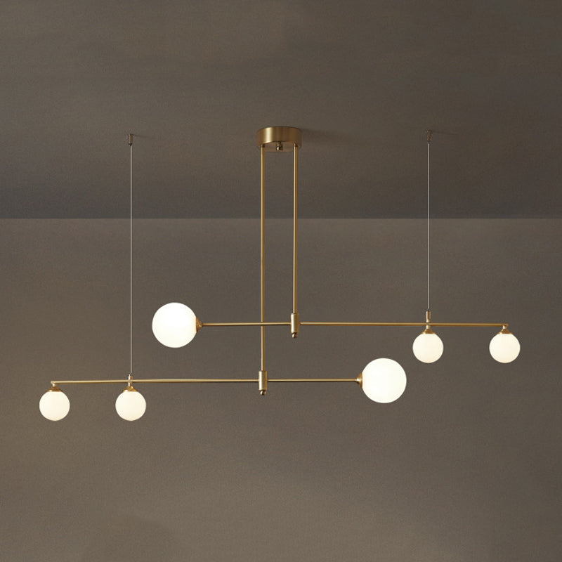 Glass Linear Hanging Lamp Kit Modern Hanging Island Lights for Dining Room