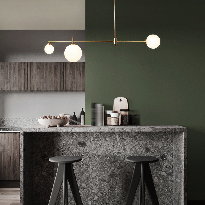 Glass Linear Hanging Lamp Kit Modern Hanging Island Lights for Dining Room