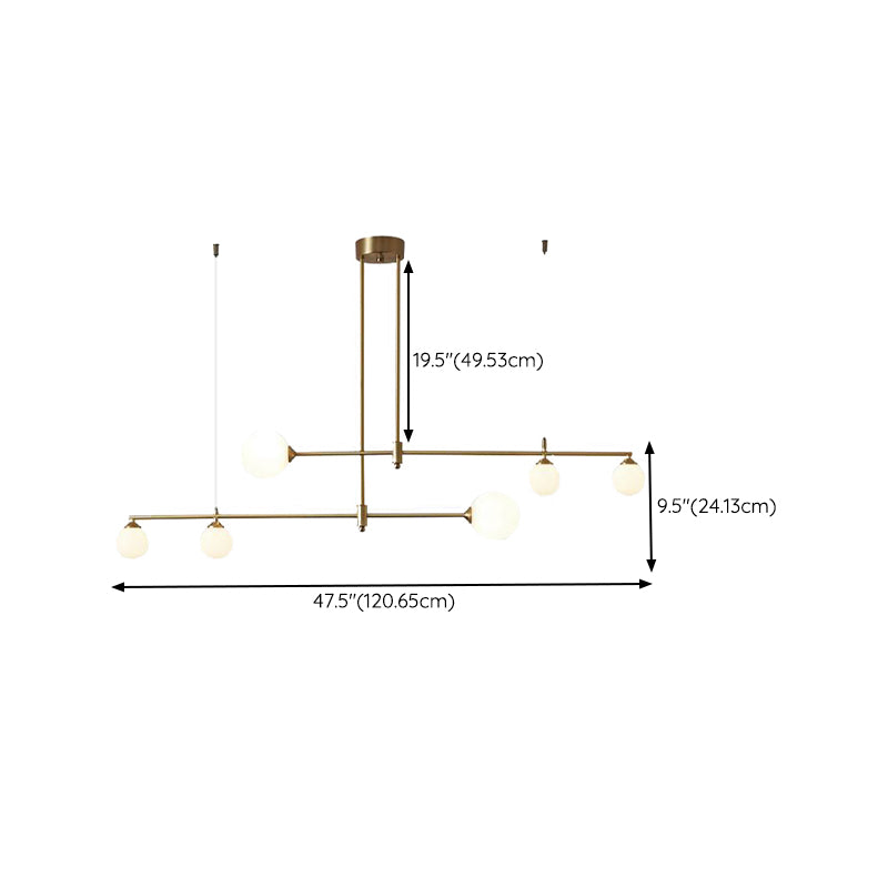 Glass Linear Hanging Lamp Kit Modern Hanging Island Lights for Dining Room