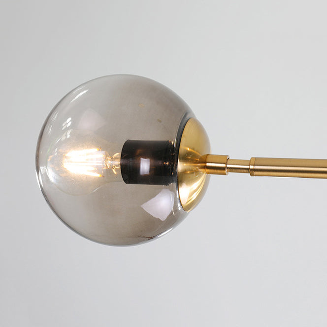 Modernism Glass Shaded Ceiling Light Golden Kitchen Island Lighting for Dining Room