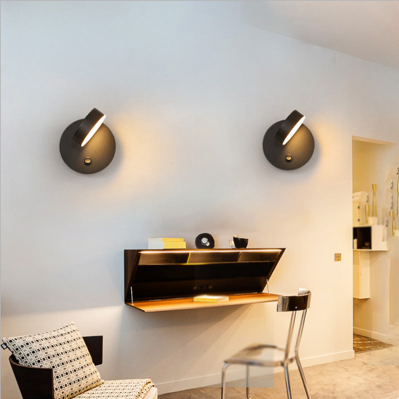 Single Contemporary White/Black Wall Mounted Sconce Metal Wall Light for Foyer