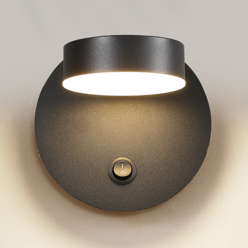 Single Contemporary White/Black Wall Mounted Sconce Metal Wall Light for Foyer