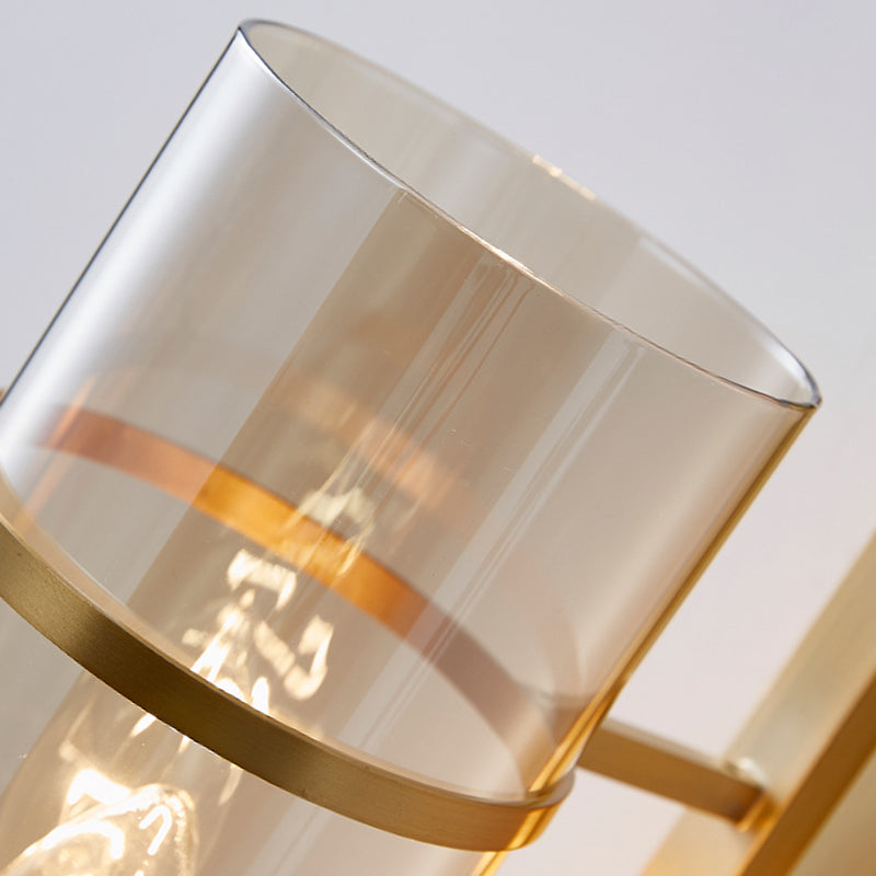 Cylinder Shape Glass Wall Light Modern Style 1 Light Wall Light Sconce