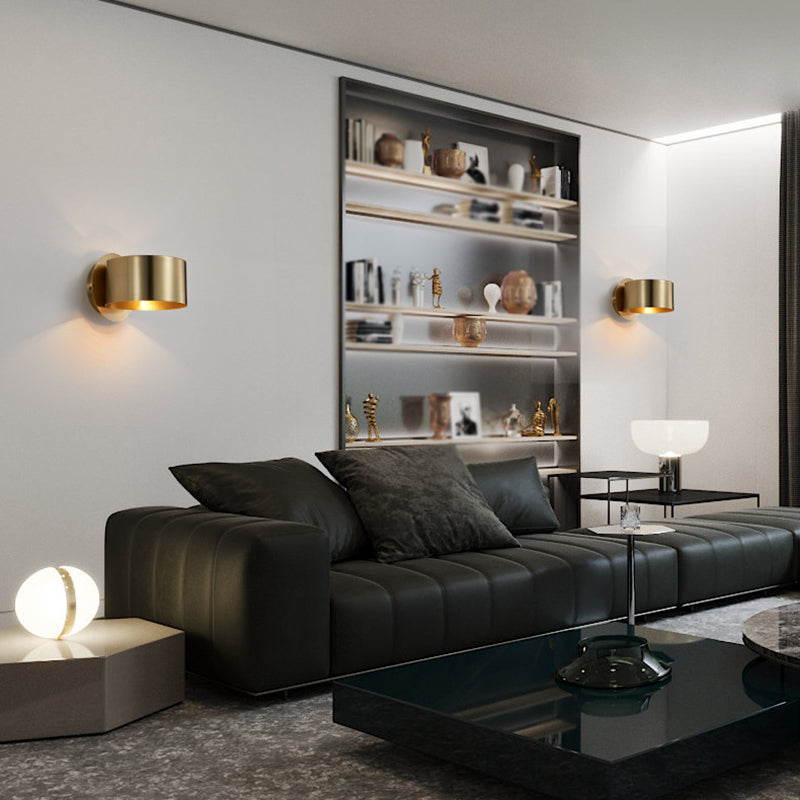 Modern Wall Sconce Drum Copper Sconce Light Fixture for Bedroom