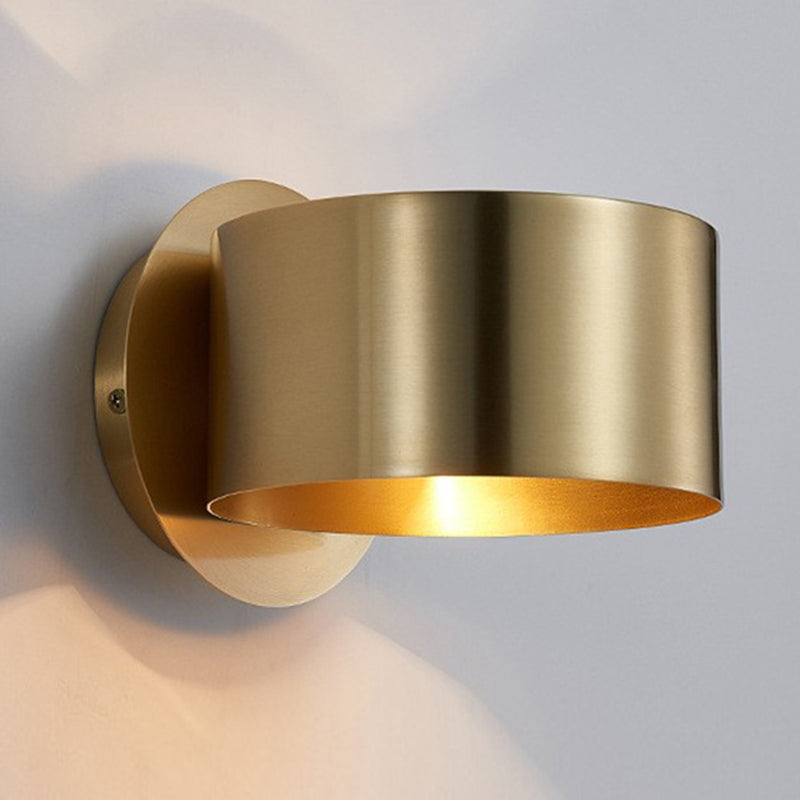 Modern Wall Sconce Drum Copper Sconce Light Fixture for Bedroom