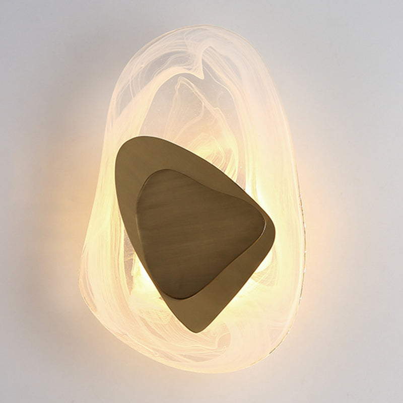 Unique Shape Glass Wall Light Modern Style 1 Light Wall Light Sconce