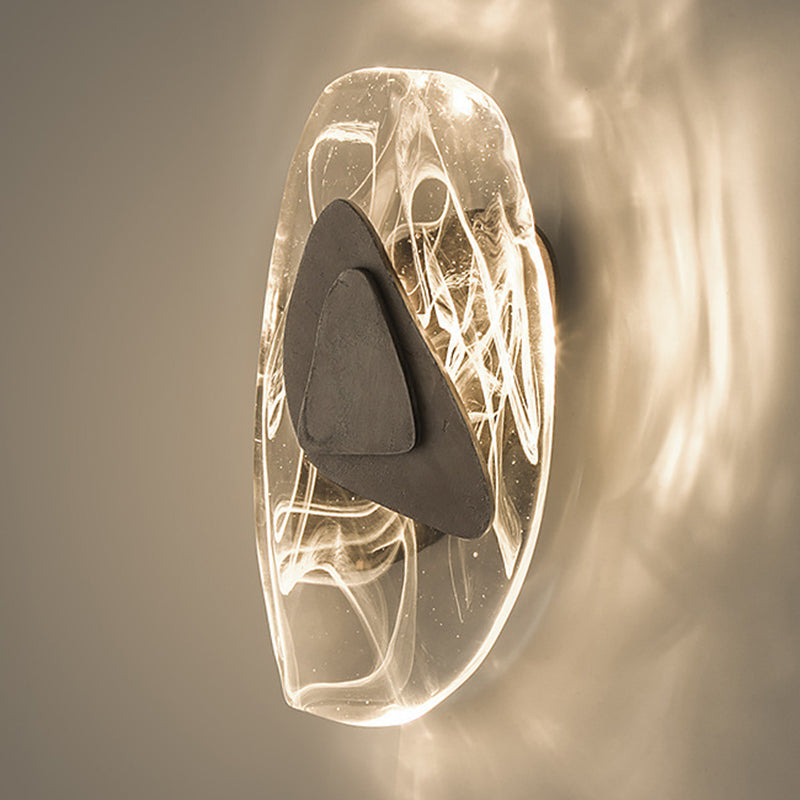 Unique Shape Glass Wall Light Modern Style 1 Light Wall Light Sconce