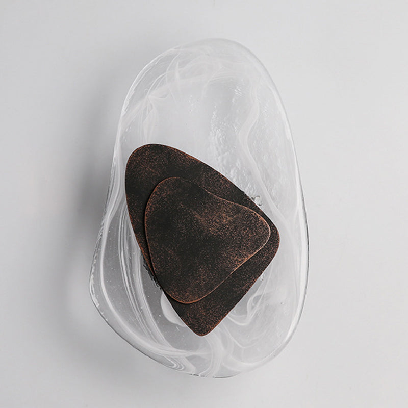 Unique Shape Glass Wall Light Modern Style 1 Light Wall Light Sconce