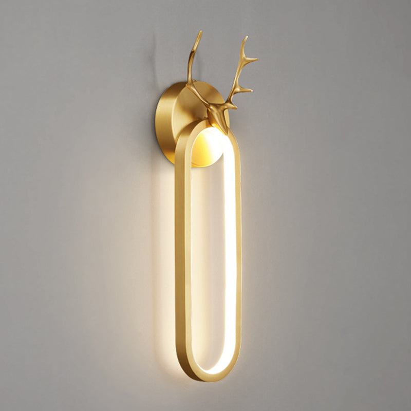 Contemporary Wall Sconce Copper LED Sconce Light Fixture for Bedroom