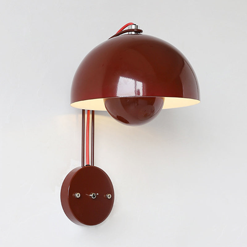 Dome Shape Metal Wall Light Modern Style 1-Light Wall Light Sconce