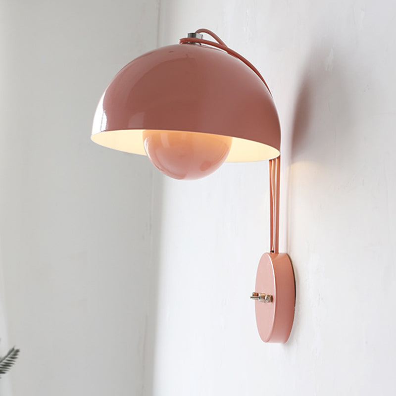 Dome Shape Metal Wall Light Modern Style 1-Light Wall Light Sconce