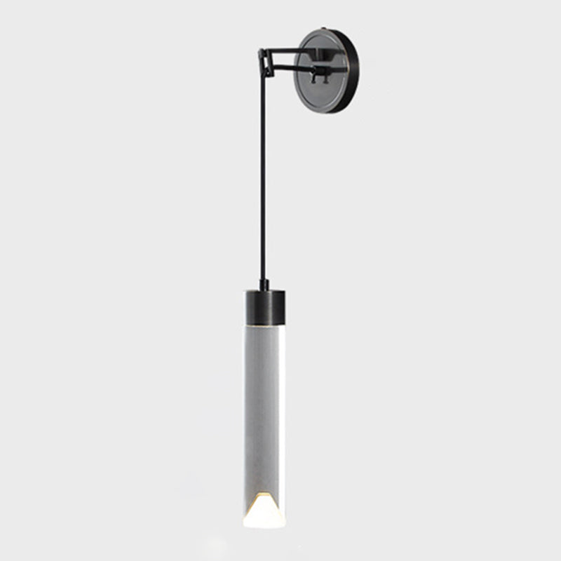 Contemporary Wall Sconce Cylinder Crystal Sconce Lighting for Bedroom