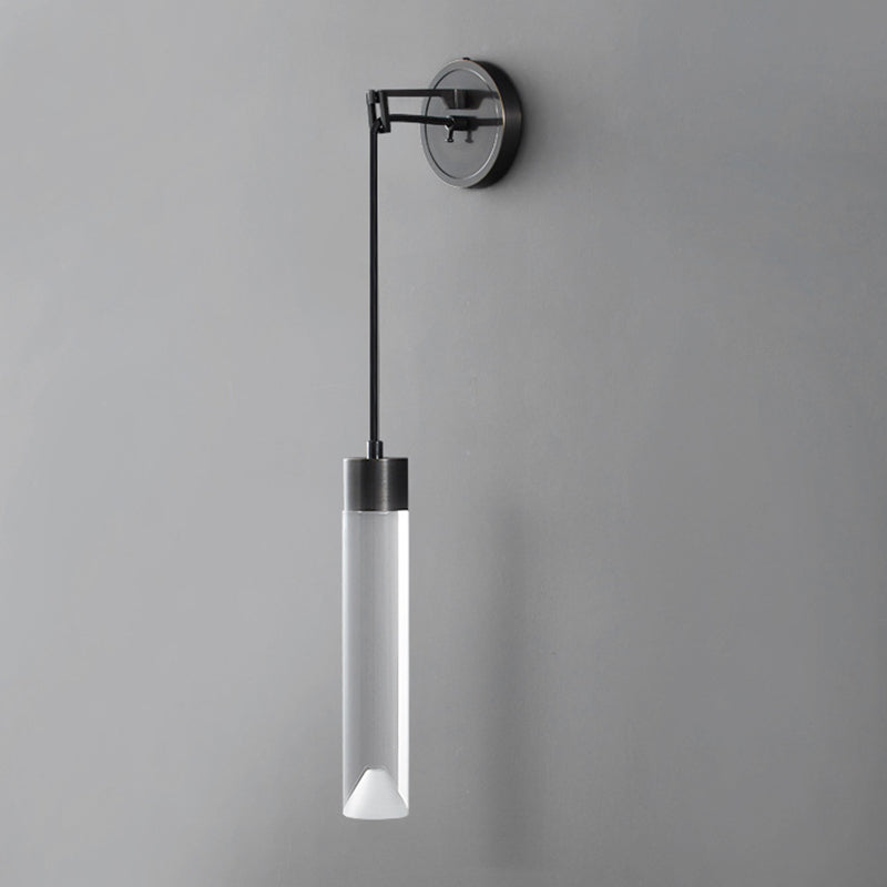Contemporary Wall Sconce Cylinder Crystal Sconce Lighting for Bedroom