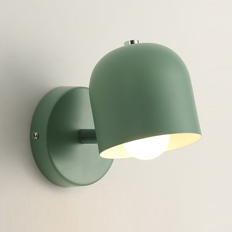 Macaron Dome Shade Wall Sconce Iron 1 Light Sconces for Bedroom
