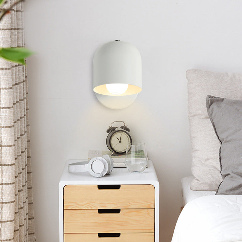 Macaron Dome Shade Wall Sconce Iron 1 Light Sconces for Bedroom