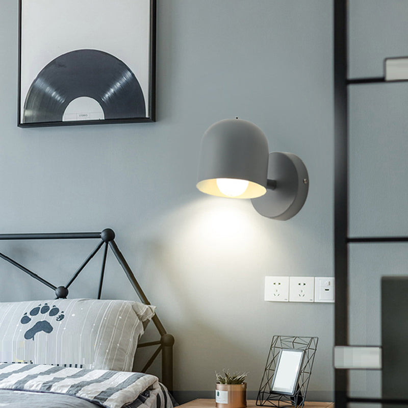 Macaron Dome Shade Wall Sconce Iron 1 Light Sconces for Bedroom