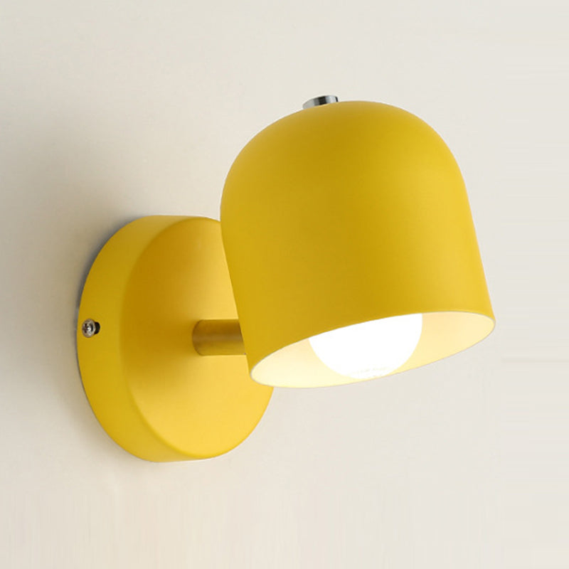 Macaron Dome Shade Wall Sconce Iron 1 Light Sconces for Bedroom
