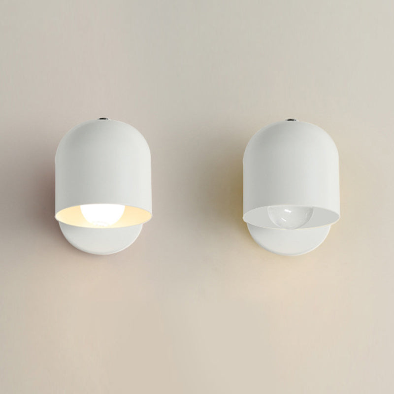 Macaron Dome Shade Wall Sconce Iron 1 Light Sconces for Bedroom