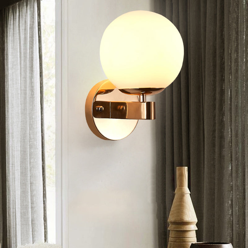 Modern Style Globe Shade Wall Light Glass 1 Light Sconces for Bedroom