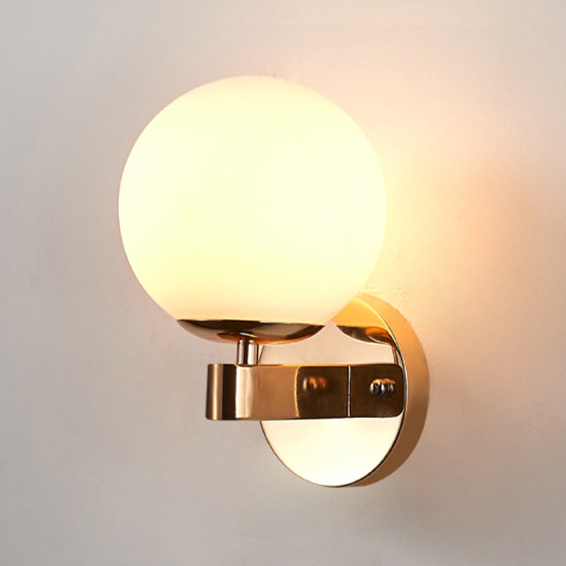 Modern Style Globe Shade Wall Light Glass 1 Light Sconces for Bedroom