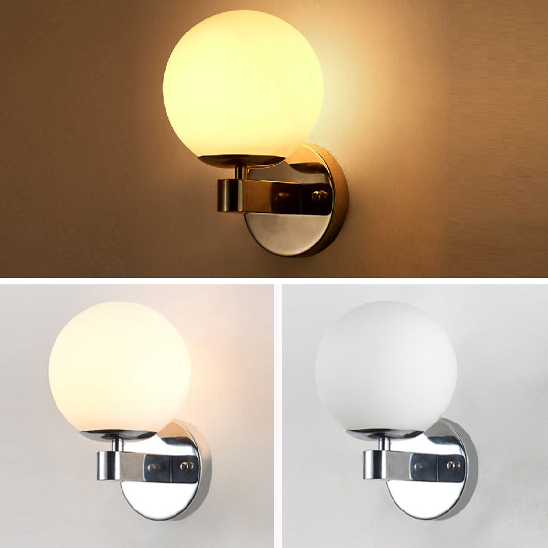 Modern Style Globe Shade Wall Light Glass 1 Light Sconces for Bedroom