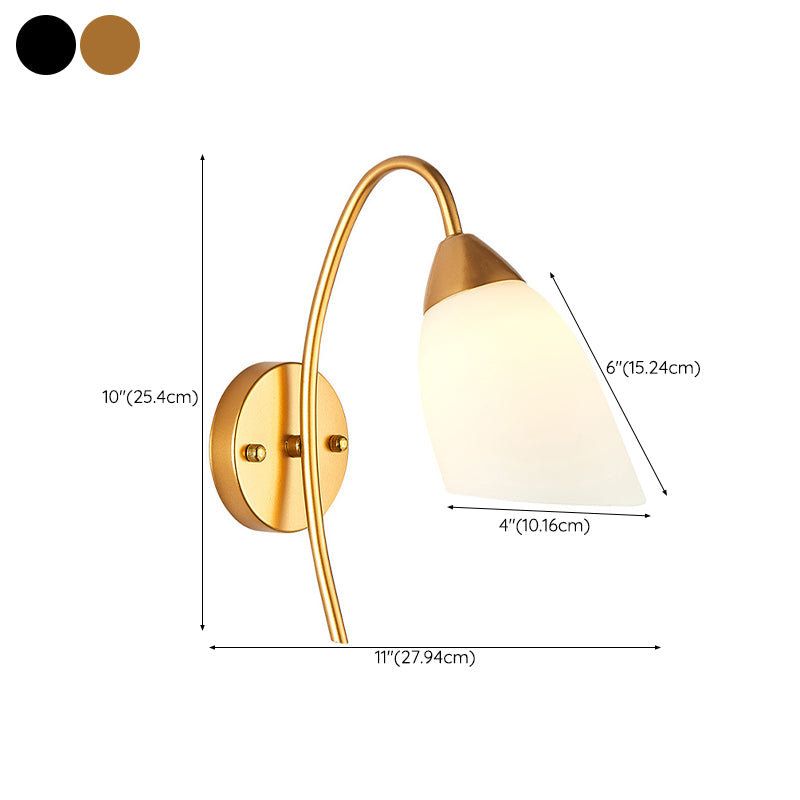 Modern Style Wall Light Glass 1 Light Sconces for Living Room