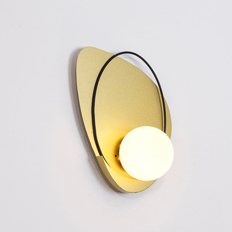 Modern Style Ball Shade Wall Sconce Metal 1 Light Sconces for Bedroom