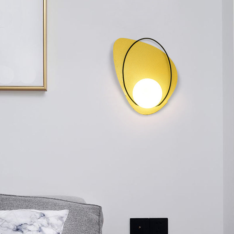 Modern Style Ball Shade Wall Sconce Metal 1 Light Sconces for Bedroom