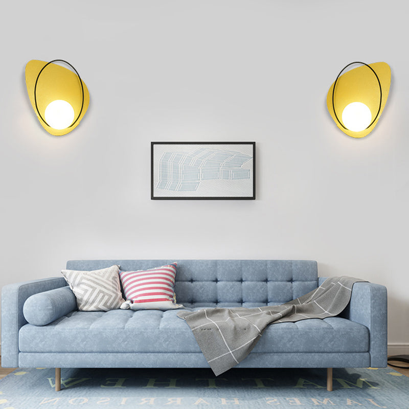 Modern Style Ball Shade Wall Sconce Metal 1 Light Sconces for Bedroom
