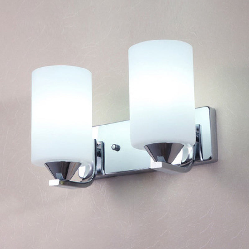 Modern Style Cylinder Shade Wall Light Glass Sconces for Bedroom